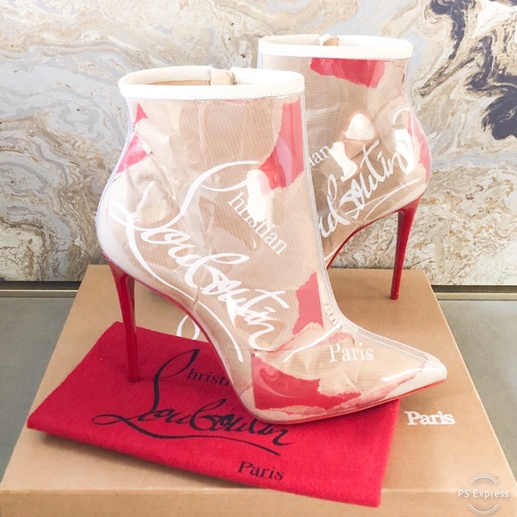 Christian Louboutin Shoes - New! Christian Louboutin 100 PVC Loubi Ankle Boots